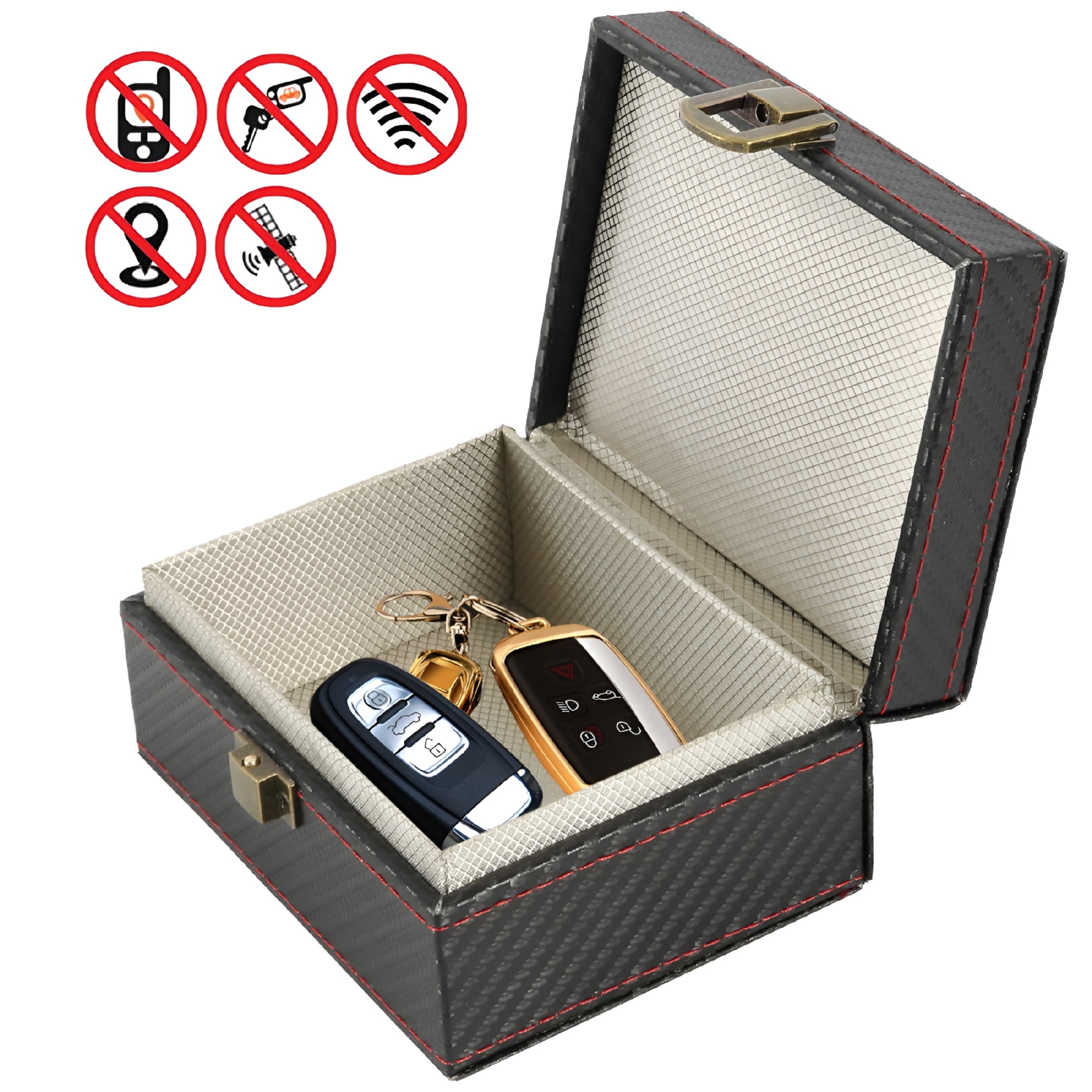 GJX 2026 New Car Key Blocker Faraday Box Car Key Signal Blocking Cage 11.6 X 9 X 5.8 Cm Keyless Entry Car Keys Box Anti-Theft Faraday Box for Keyless Car Keys Security Faraday Box for Car Keys