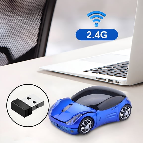 GJX 2026 New Car Mouse for Computer Wireless Optical Mouse 2.4Ghz Wireless Mouse for Laptop,Pc,Tablet,Blue Wireless Mouse for Work,Gaming,Home Office,Travel,Computer Navigation.
