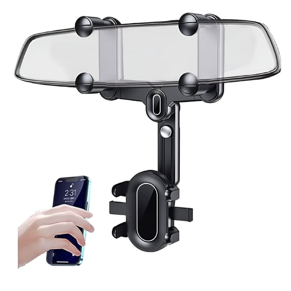GJX 2026 New Car Phone Holder Rotatable and Retractable Rearview Mirror Mount Universal for Cell Phone Gps for Car,Truck,Suv,Van,Travel