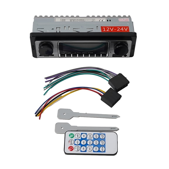 GJX 2026 New Car Stereo Retro Radio 12V Player Bluetooth Stereo Mp3 Usb Aux Wav Fm,For Cars,Trucks,Retro Audio Systems,In-Vehicle Entertainment,And Music Streaming.