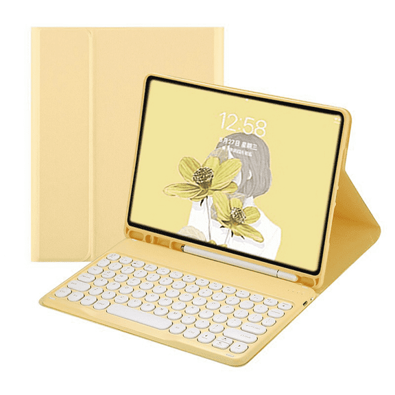GJX 2026 New Case for Ipad 10Th Generation with Keyboard Detachable Keyboard for Ipad Case with Keyboard Multifunctional Pen Slot for Ipad Case 10Th Generation Yellow