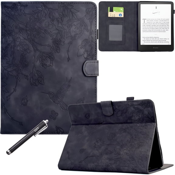 GJX 2026 New Case for Paperwhite(12Th Generation,),Pu Leather Magnetic Closure Wallet Case Auto Sleep/Wake for 7 Inch Paperwhite / Colorsoft Signature Edition ,Black