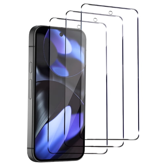 GJX 2026 New Clear Screen Protector for Google Pixel 9,6.3 Inch Anti-Scratch Tempered Glass Film,Bubble-Free,Easy Install,3 Pack