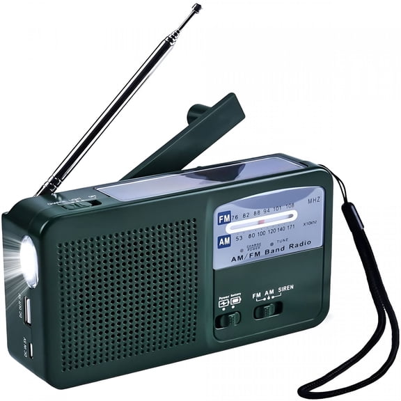 GJX 2026 New Compact Lifesaver: Am Fm Noaa Emergency Radio,Weather Emergency Preparedness with Power Bank,Multiple Rechargeable Ways,Led Flashlight for Outdoor Adventures