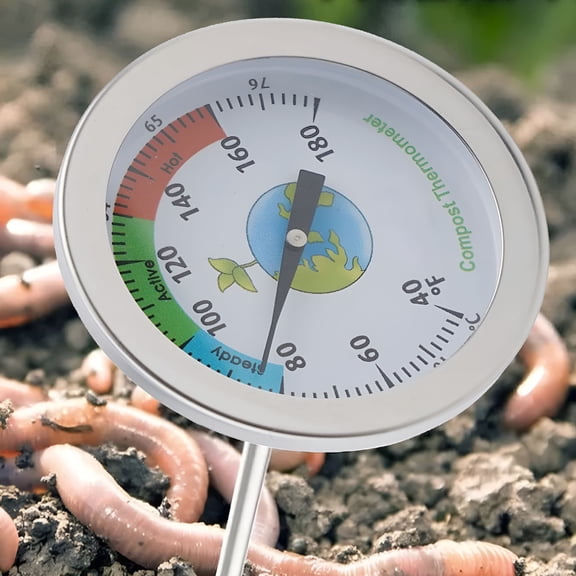 GJX 2026 New Compost Soil Tester Meter Probe Stainless Steel Thermometer Temperature Monitor for Gardening, Soil Testing, Compost Monitoring, Plant Care