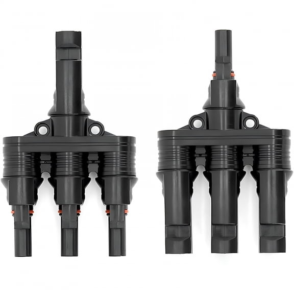 GJX 2026 New Connector M-C-4, Male/Female Solar Panel T Connector M-C-4 Parallel Photovoltaic Connection Clip on Solar Adapter Separator Coupler (M/3F, F/3M)