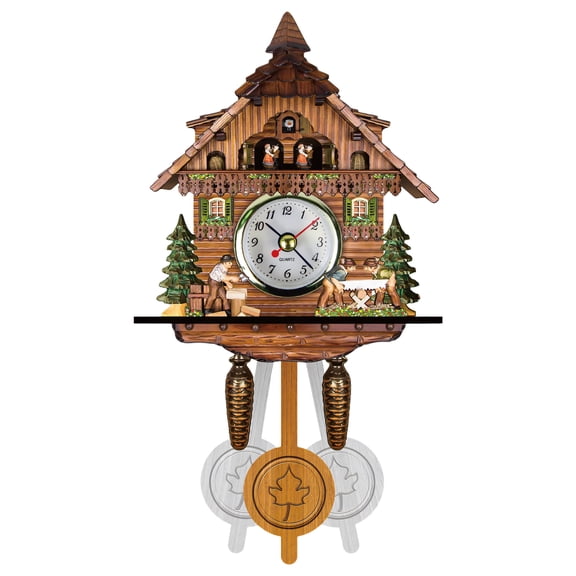 GJX 2026 New Cuckoo Clock Traditional Wall Clock Authentic German Black Forest Style House Clock with A Stunning Golden Dial for Living Room Study Office Bedroom
