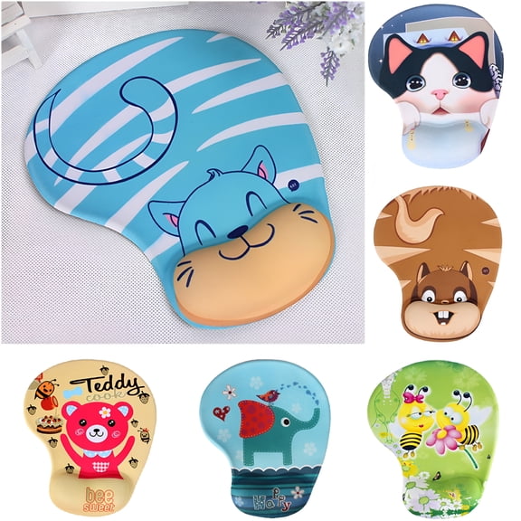 GJX 2026 New Cute Cartoon Mouse Pad with Wrist Support Gel Ergonomic 3D Mouse Pad Anime Mousepad Gaming Mice Mat for Pc Laptops