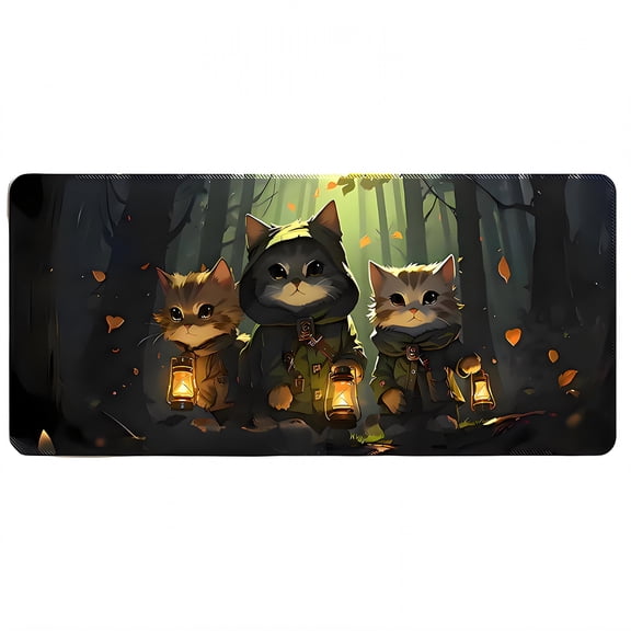 GJX 2026 New Desk Mat for Gaming Office No Curling Edge Xxl Mouse Pad Natural Rubber Blend Gaming Mouse Pad Style1 19.7"X39.4"