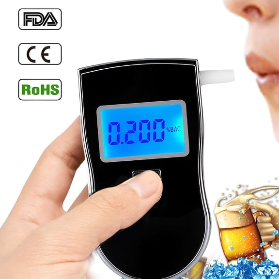 GJX 2026 New Digital Breathalyzer,Portable Alcohol Tester with 15 Mouthpieces for Personal Use, Travel, Parties, Events