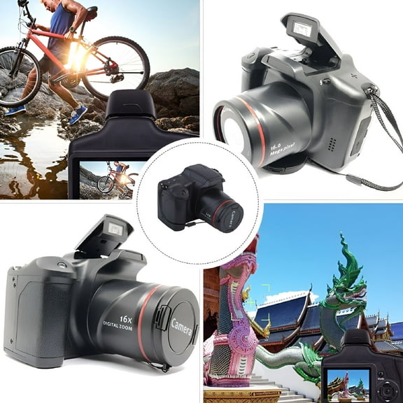 GJX 2026 New Digital Camera 16X Optical Zoom Wide Angle 1080P Full Hd Video Optical Image Stabilization Vlogging Camera for Travel,Home,Party,Event(Black)