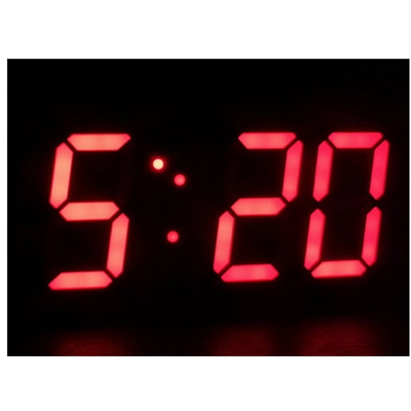 GJX 2026 New Digital Clock Eye Catching 3D Display Digital Calendar for Bedrooms Modern Led Digital Wall Clock with Auto Brightness and Temperature Display for Bedroom Office Living Room Dorm