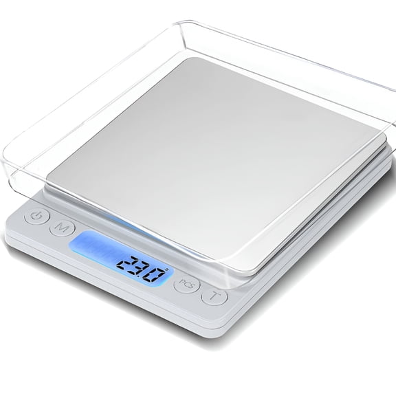 GJX 2026 New Digital Food Gram Scale for Food Ounces and Grams,Baking,Cooking,Kitchen and Small Items,0.1G X 3000G,With Tare Function,2 Trays,Lcd Display (Batteries Included)