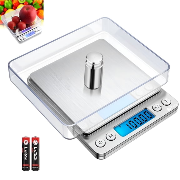 GJX 2026 New Digital Food Kitchen Scale,Multifunction Scale Measures in Grams and Ounces 2 Trays,6 Units