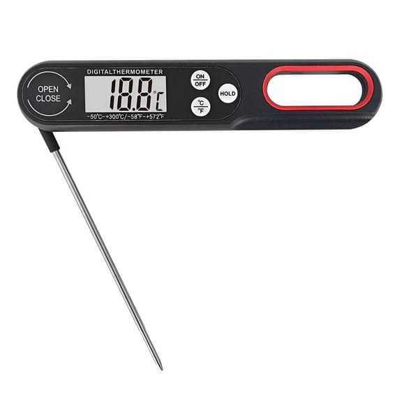 GJX 2026 New Digital Food Thermometer Temperature Measurement Kitchen Thermometer for Cooking Real Time Control Food Thermometer for Grill Baking Kitchen Black
