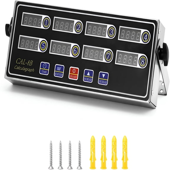 GJX 2026 New Digital Kitchen Timer - 8-Channel Multi-Timer with Waterproof Panel,Adjustable Volume Timers for Cooking for Kitchen,Home,Restaurant,Baking