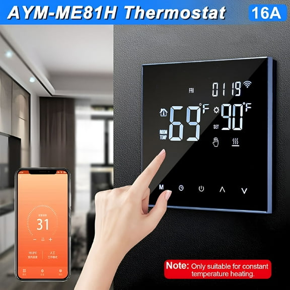 GJX 2026 New Digital Smart Thermostat Programmable Wifi Wireless Home Room Sensor App Control for Living Room,Bedroom,Office,Kitchen