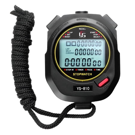 GJX 2026 New Digital Stopwatch Chronograph Sports R Stop Watch (Black/ 10 Tracks) for Sports Training, Timing Events, Competitions, Fitness Workouts, Outdoor Activities.