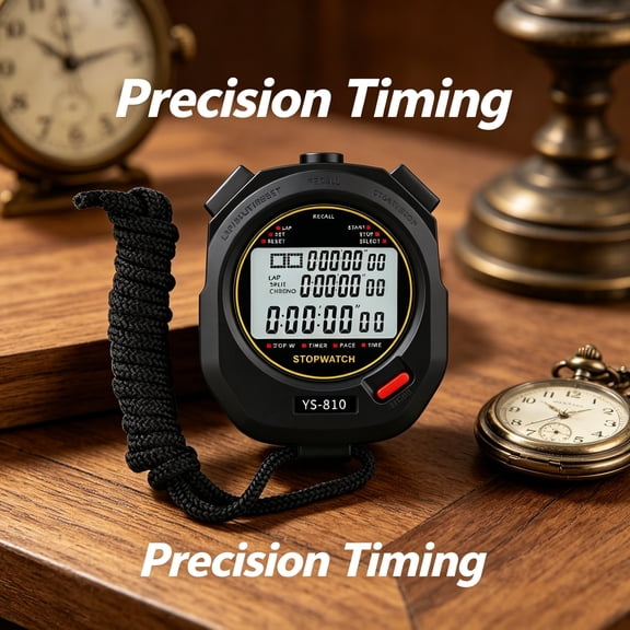 GJX 2026 New Digital Stopwatch R with Large Display - Black for Sports Timing, Workouts, Coaching, Interval Training, Fitness Tracking.