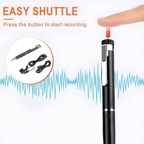 GJX 2026 New Digital Voice Recorder Pen Portable Mp3 Playback Voice Activated Audio Device One Key Recording Usb Rechargeable 10 Hour Battery for Lectures Meetings Classes Interviews Black