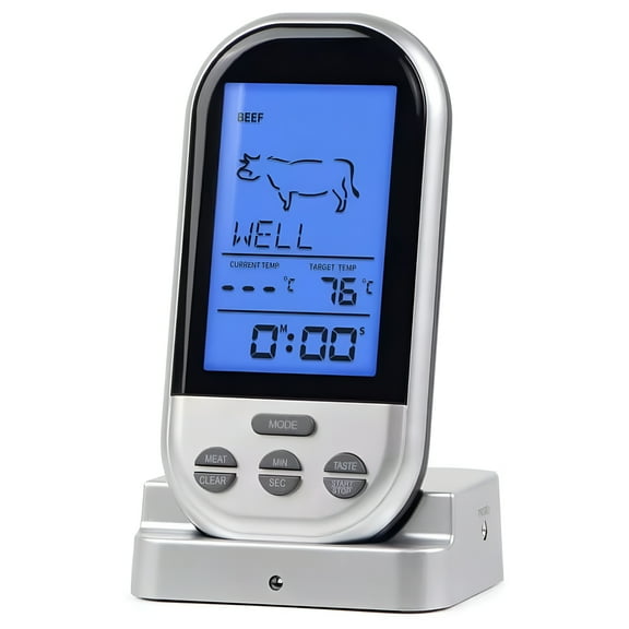 GJX 2026 New Digital Wireless Meat Thermometer with Lcd Backlight - Remote Cooking Thermometer for Oven, Bbq, Grilling, and Barbecue