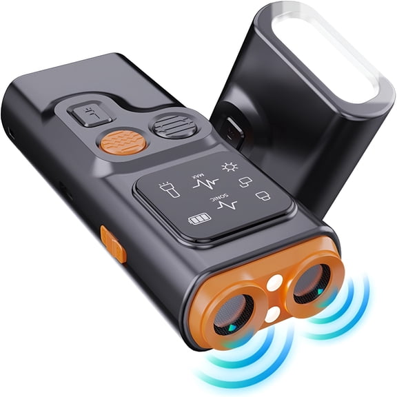 GJX 2026 New Dog Bark Deterrent Device, Double Head High Power Behavior Corrector for Dogs, with Bright Led Deterrent Flashlight, Barking Silencer for All Dog Types