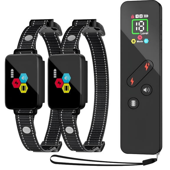 GJX 2026 New Dog Shock Collar for 2 Dogs,3300Ft Remote Dog Collars with 4 Training Modes,Dog Training Collar with Remote,Smart Color Screen Rechargeable E-Collar for Dogs(8-120Lbs)