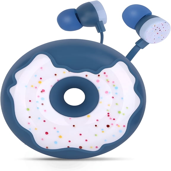 GJX 2026 New Donut Earbuds for Kids,Cute Earbud&In-Ear Headphones Wired Gift for School Girls and Boys with Microphone and Lovely Earphones Storage Case