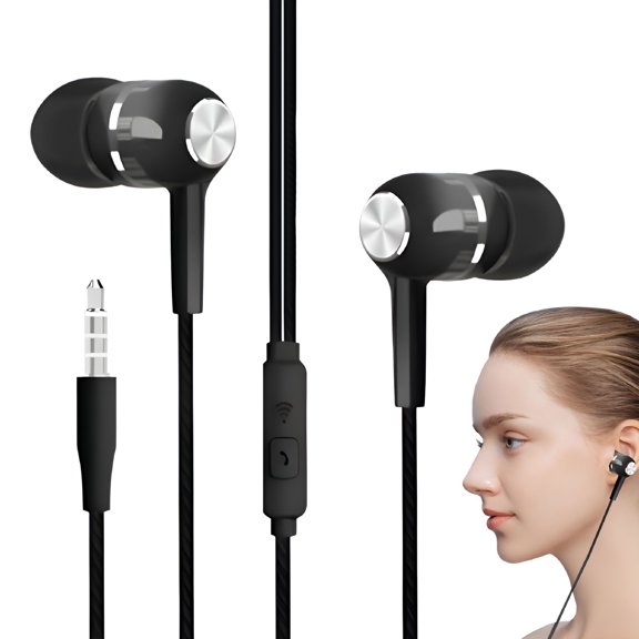 GJX 2026 New Ear Buds Wired Earbuds with Microphone 3.5Mm Bass Boost Corded Earphone for Game,Travel,Airplane,Workout,School,Music Value