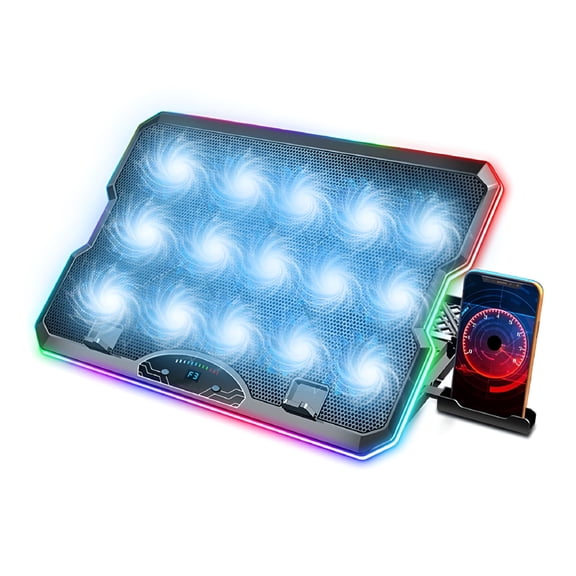 GJX 2026 New Efficient Laptop Cooling Pad Tray with 15 Fans,Ergonomic Stand for Designers,For Home,Office,Gaming,Work,Study,Creative Tasks