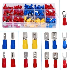 GJX 2026 New Electrical Crimp Lugs,280 Pcs Insulated Electrical Lugs,Electrical Crimp Connectors,Lugs and Kits,Assortment of Round Connectors Flat Terminals Female Terminals Spade Terminals