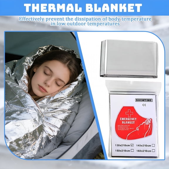 GJX 2026 New Emergency Blanket Thermal Blanket Survival Emergency Thermal Blankets: Extra Large Space Mylar Blanket Kit for Outdoor Cold Winter Camping Hiking Car Bug Out Bag Or First Aid