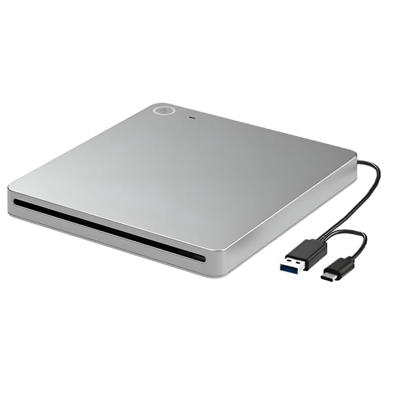 GJX 2026 New External 3D Blu-Ray Dvd Drive,Usb 3.0 and Type-C Blu-Ray Cd Dvd Drive Player Ultra-Slim Slot-Loading Cd Dvd Burner Dvd Rom External Drive for Laptop for Home,Office,Travel,Study