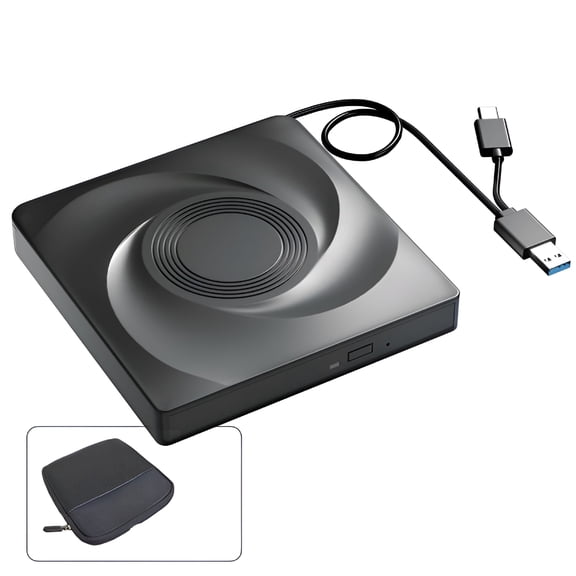 GJX 2026 New External Blu-Ray Drive for Laptop Pc 11 10 Optical Drives with Storage Bag Dvd Burner Player Reader ,Wide Compatibility for Home,Office,Travel