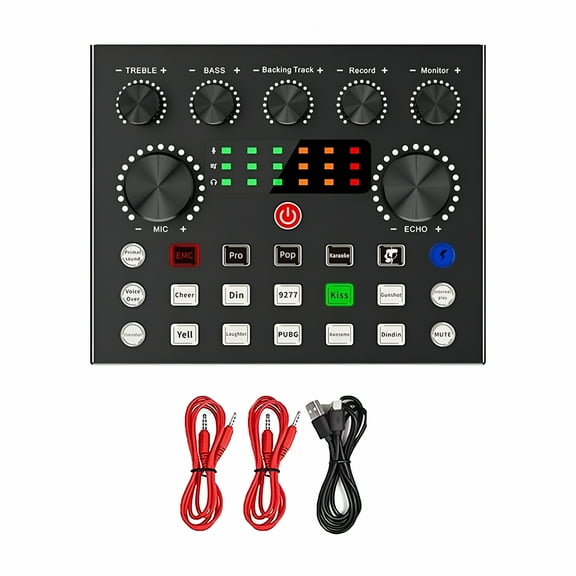 GJX 2026 New External Sound Card Voice Changer Sound Card with Multiple Sound Effects for Live Recording Home Ktv Voice Chat