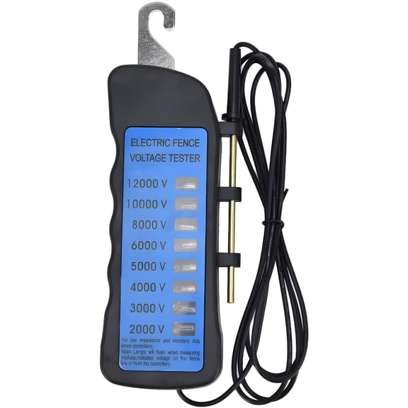 GJX 2026 New Farm Electric Fence Tester 12Kv 8 Neon Indicator Lights Fence Voltage Tester for Farms,Home Gardens and Livestock Pens