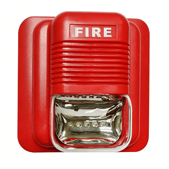 GJX 2026 New Fire Alarm Warning Strobe Siren Horn Sound&Strobe Alert System for Home Office Hotel Restaurant