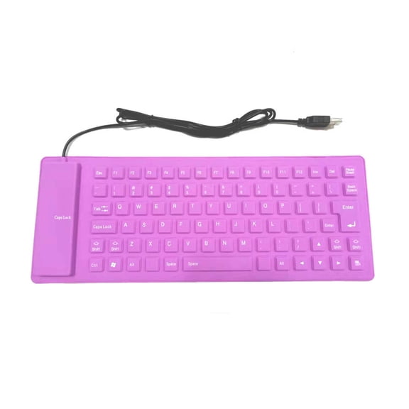 GJX 2026 New Foldable Keyboard 85 Keys Usb Keyboard Waterproof and Dustproof Easy to Carry and Save Space Folding Keyboard for Travel Office Home Pink