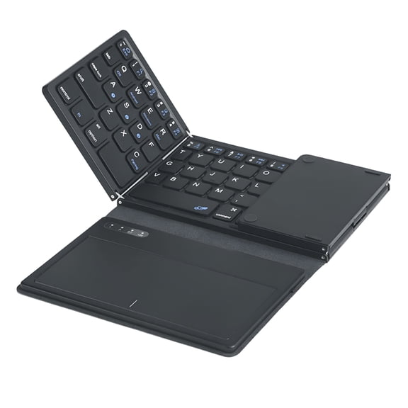 GJX 2026 New Folding Keyboard Mini Ultra-Thin Tri-Fold with Touchpad 81 Keys Typing Portable Tablet Bluetooth-Compatible Keyboard for Window for Ios for Mac Os for Android