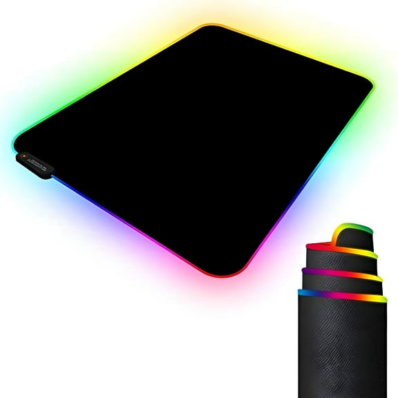 GJX 2026 New Gaming Mouse Pad with 11 Rgb Light Up Modes,Led Gaming Pad,Non-Slip Rubber Based Computer Mice Mat Medium Size(13.7 X 10.3) for Gaming,Office,Home,E-Sports,Streaming,Workstation