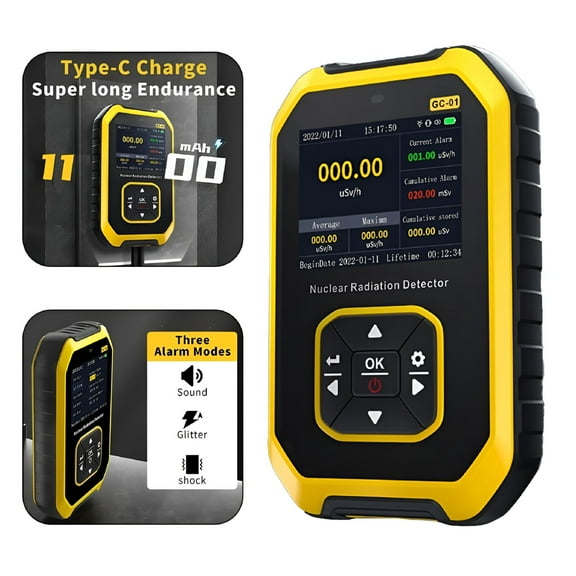 GJX 2026 New Geiger Counter Nuclear Radiation Detector Personal Dose Alarm Radioactive Tester for Home Inspection,Laboratory,Industrial Testing,Field Survey,Safety Monitoring