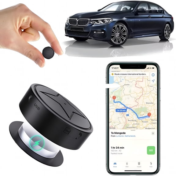 GJX 2026 New Gps Tracker for Vehicles,Strong Magnetic Car Vehicle Tracking Anti-Lost,No Monthly Fee,No Subscription,Multi-Function Gps Mini Locator with Free App for Car,Truck,Suv,Motorcycle,Van
