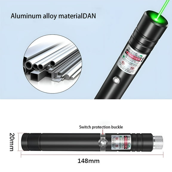 GJX 2026 New Green Laser Pointer, Rechargeable Led Flashlight with Laser Pointer for Tv/Led/Lcd Screens Presentation Office, Outdoor Uses, Adventure, Business Gifts