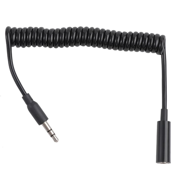 GJX 2026 New Headphone Audio Extension Cable 3.5Mm Jack Male to Female Cable Earphone Audio Extension Cable Extendable Flexible Spring Cord Portable 1M Audio Cable(Black)