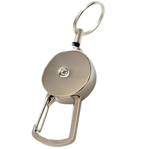 GJX 2026 New Heavy Duty Retractable Badge Holder with Keychain Ring Clip for Id Card Carabiner Key Card