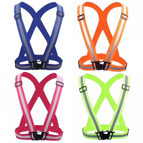 GJX 2026 New Hi Vis Security Reflective Elastic Straps Reflective Vest Adjustable Belt High Visibility Universal