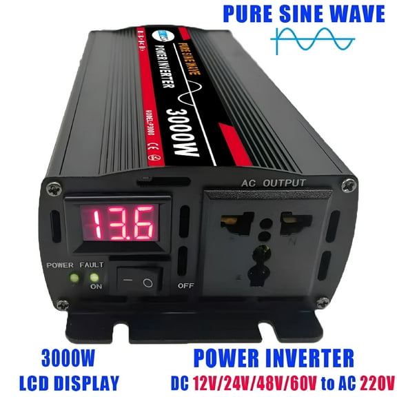 GJX 2026 New High Efficiency 3000W Pure Sine Wave Power Inverter for Solar Panel,Home for Solar Energy Systems,Off-Grid Power Supply,Home Appliances,Rvs,Outdoor Activities.