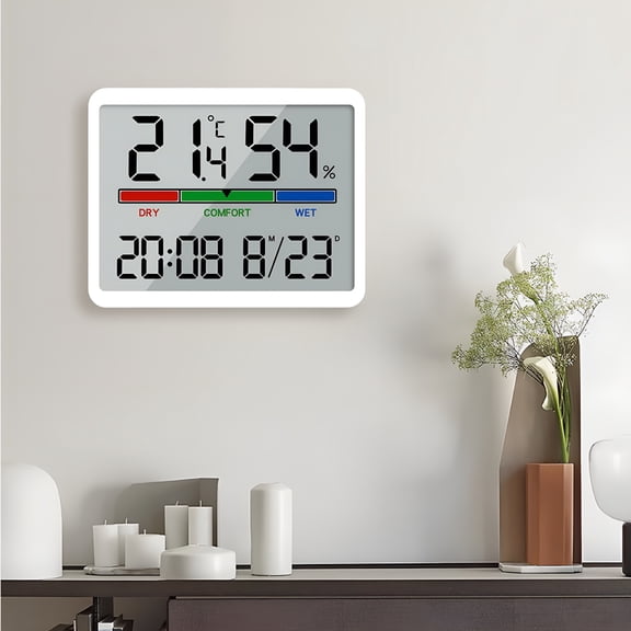 GJX 2026 New Hygrometer Indoor Thermometer,Desktop Digital Thermometer with Temperature and Humidity Monitor,Accurate Humidity Gauge Room Thermometer with Clock