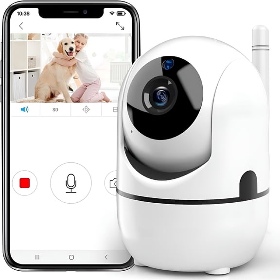 GJX 2026 New Indoor Pan/Tilt Smart Security Camera,1080P Hd Dog-Camera,2.4Ghz with Night Vision,Motion Detection for Baby and Pet Monitor,Cloud&Sd Card Storage,Works with Alexa&Google Assistant
