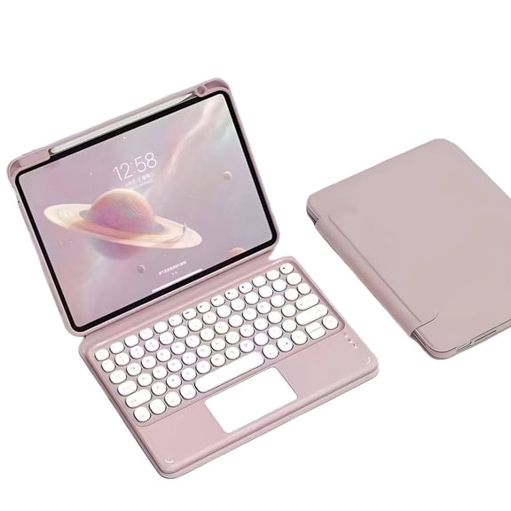 GJX 2026 New for Ipad Mini 6 Case Wireless Connection for Clicks Keyboard Iphone Case Fast Response for Ipad Mini Keyboard Pink for Work Study Travel Home Office Business Meetings